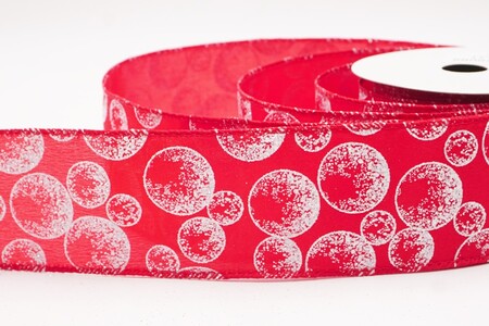 Red Glitter Ornament Orb Wired Ribbon_KW0458GC-7-7